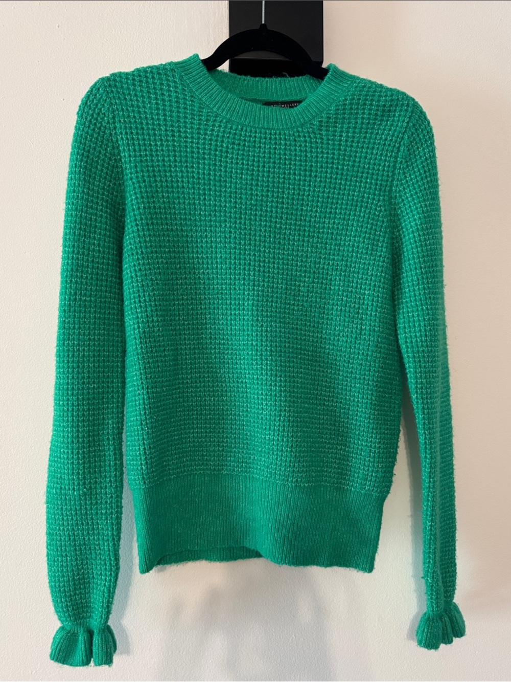Kelly Green Textured Crewneck Sweater